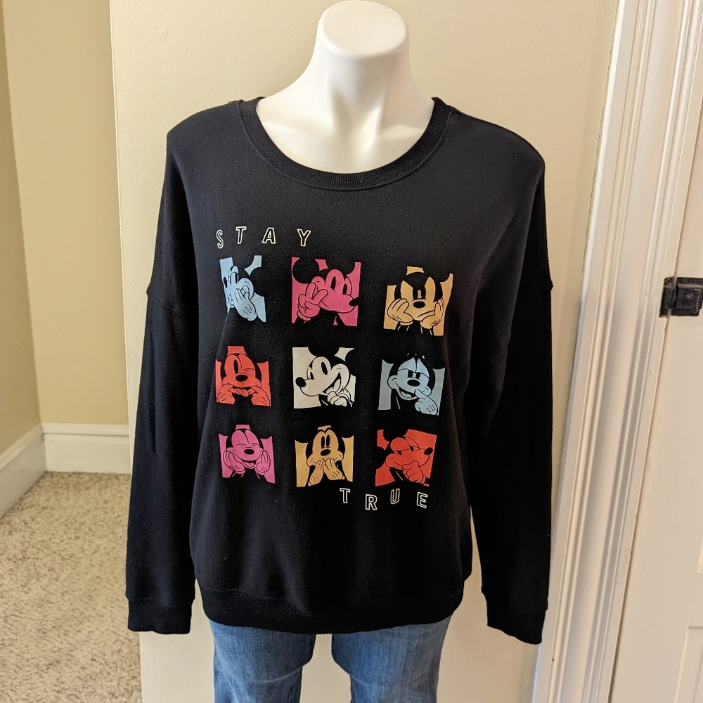 Disney Mickey Mouse Stay True soft black top size M